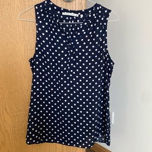 Polka Dot V-neck Sleeveless Blouse